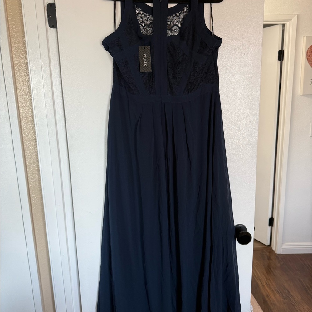 CITY CHIC Navy Sleeveless Maxi Dress- NMT SIZE 16 - Picture 8 of 12